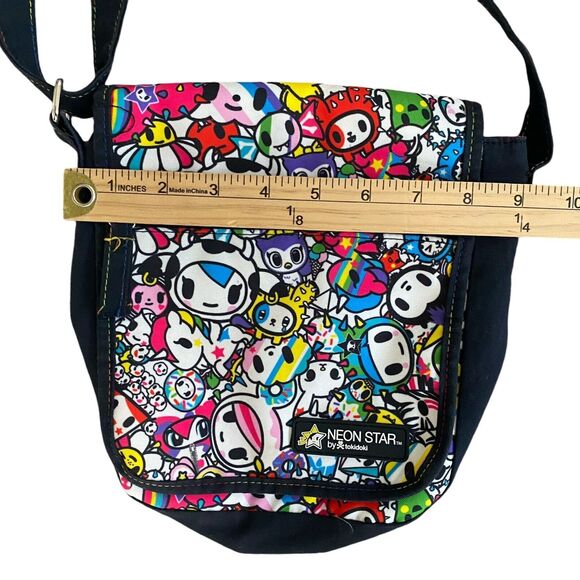 Neon Star Tokidoki Small Messenger Bag Crossbody Flap Front 8x9" Kidcore Y2K - Picture 4 of 9